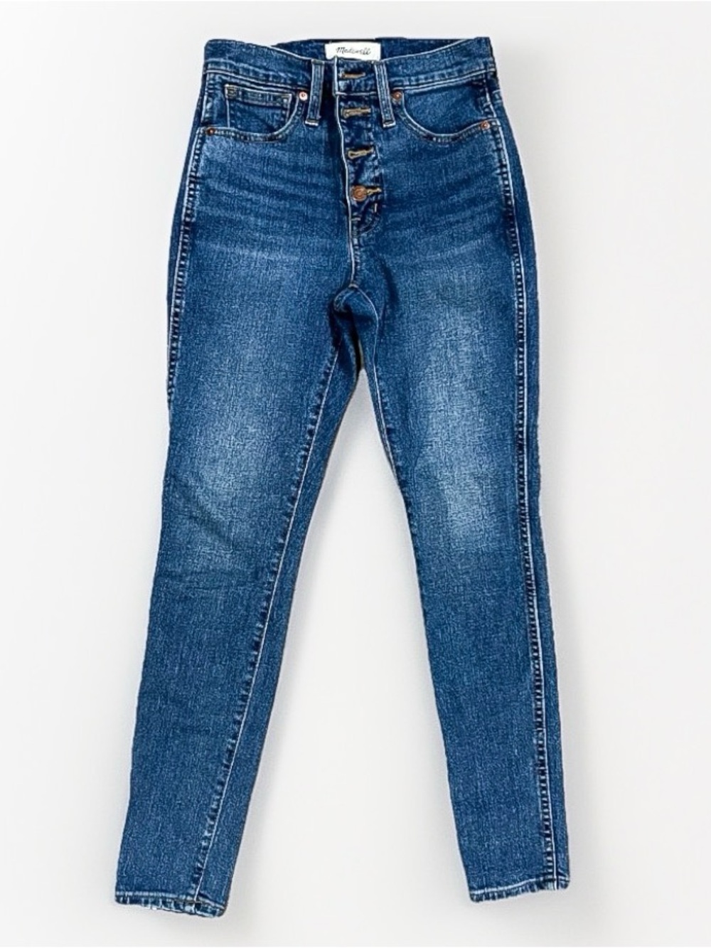 Madewell High-Rise Blue Tapered Skinny Jeans